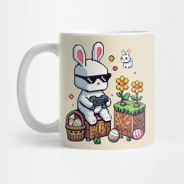 Boys Happy Easter Day Bunny Egg Video Game Kids Mens Gamer by Creatifly Graphic Tees